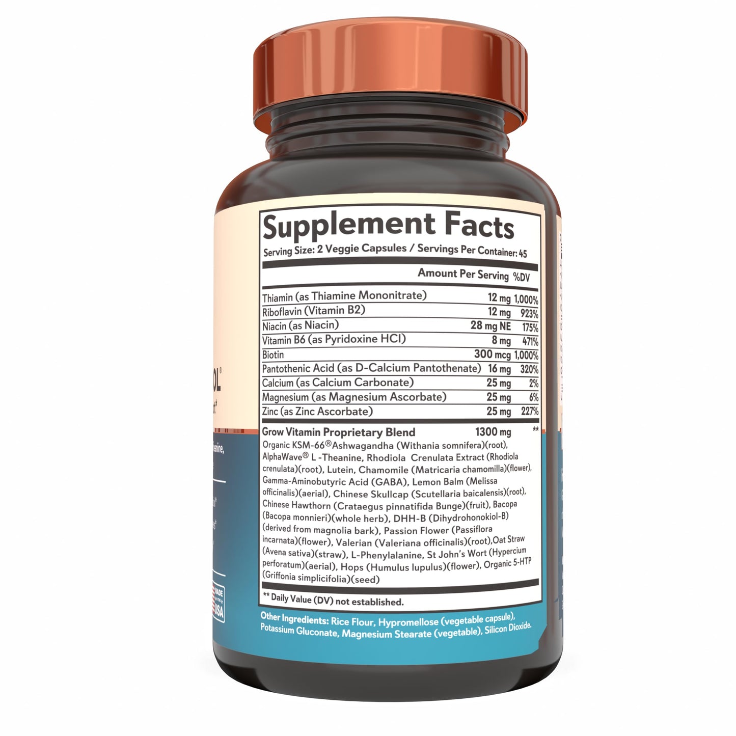 Grow Vitamin Cortisol Support Capsule 90 Count