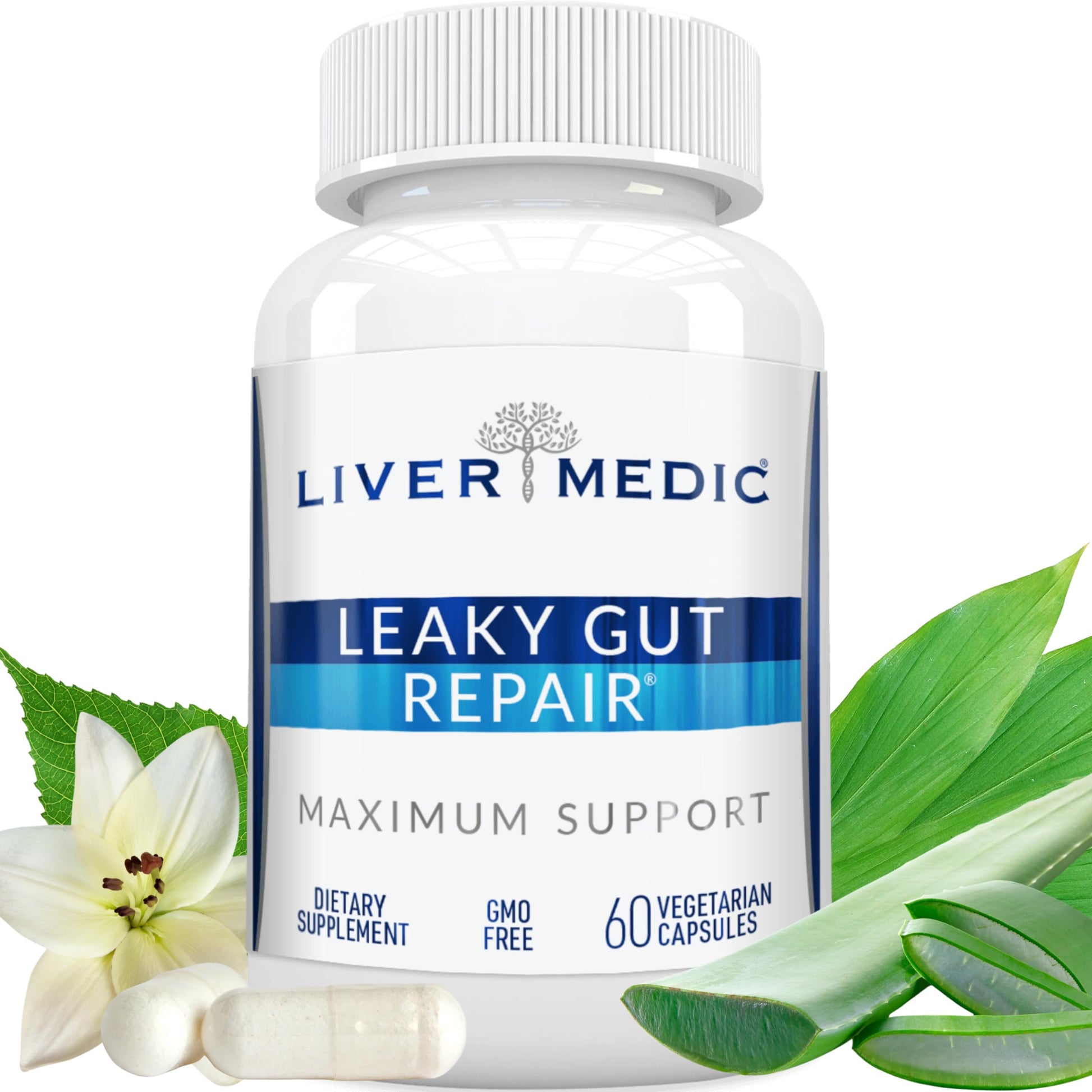 Liver Medic Leaky Gut Repair Natural Gut Health Supplement 1000mg, 60 Capsules