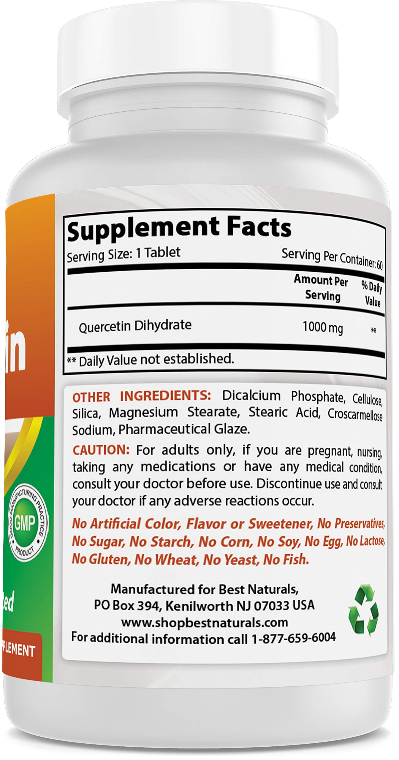Best Naturals Quercetin 1000 mg Tablet - Immune Health, 60 Tablets