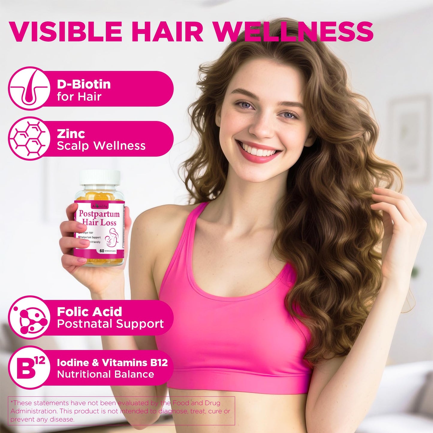 Aromlife Postpartum Hair Loss Gummies for Women 60 Count