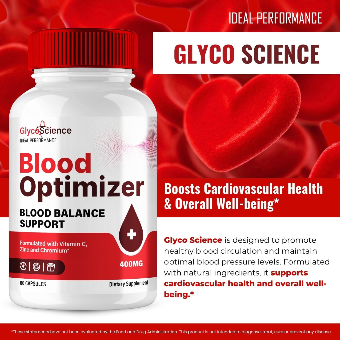 IDEAL PERFORMANCE GlycoScience Blood Optimizer Capsules, 120 Capsules