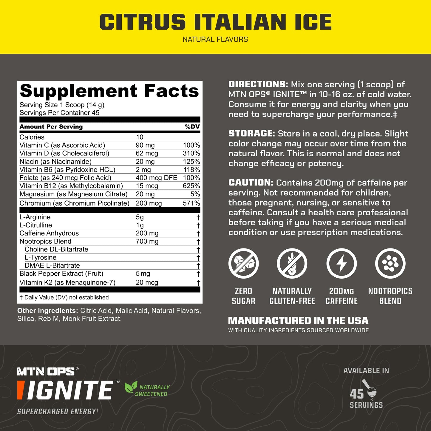 MTN OPS Ignite Energy Powder 22.4