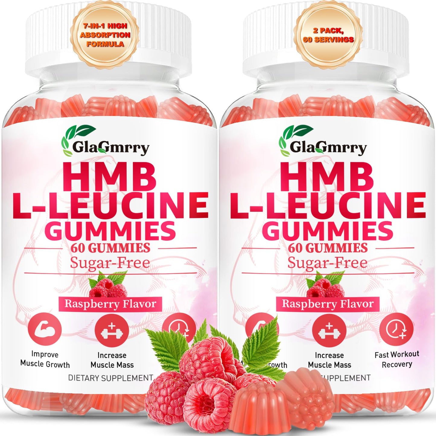 GlaGmrry HMB and Leucine Gummies, 120 Count