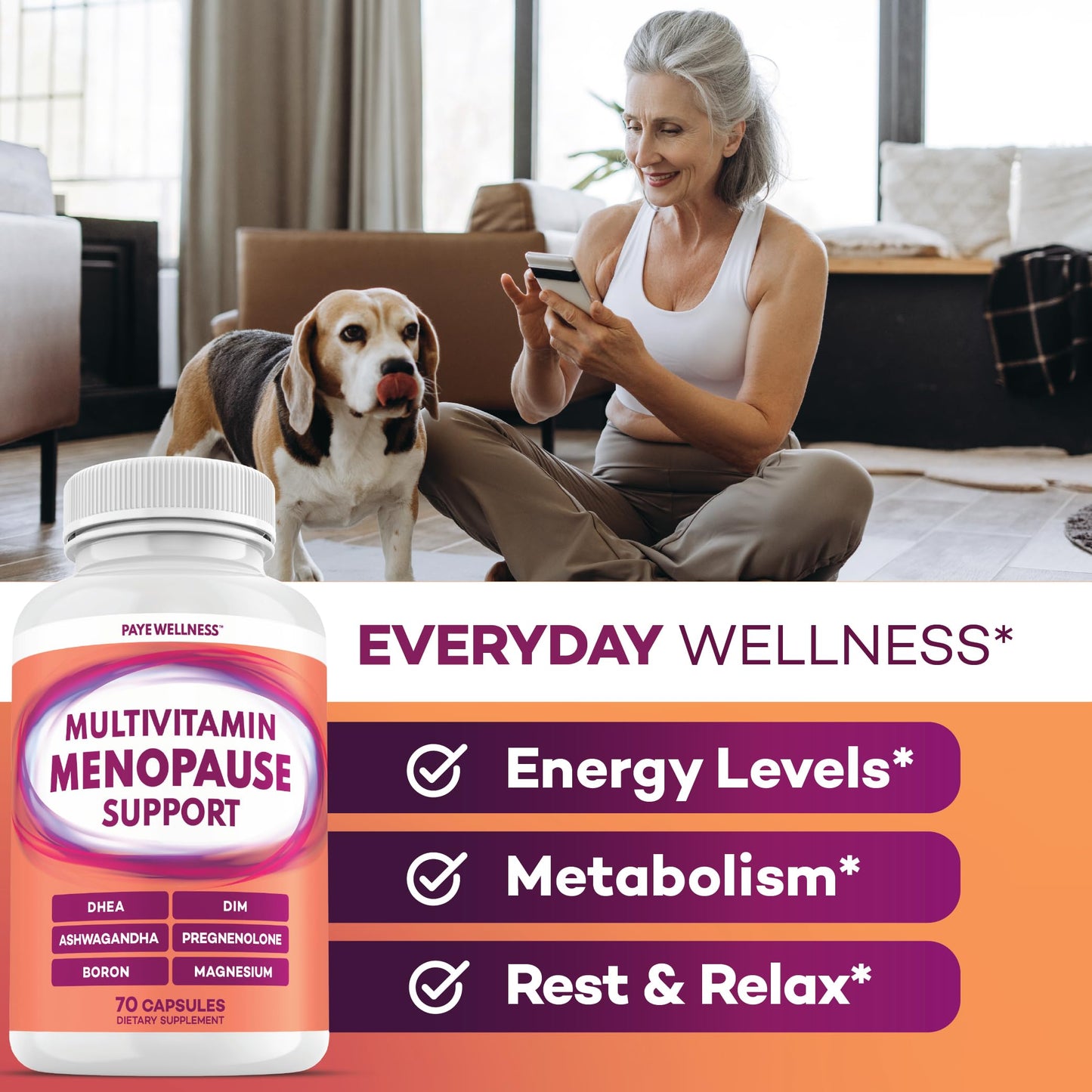 PAYÉ Menopause Support DIM Capsule, 70 Count