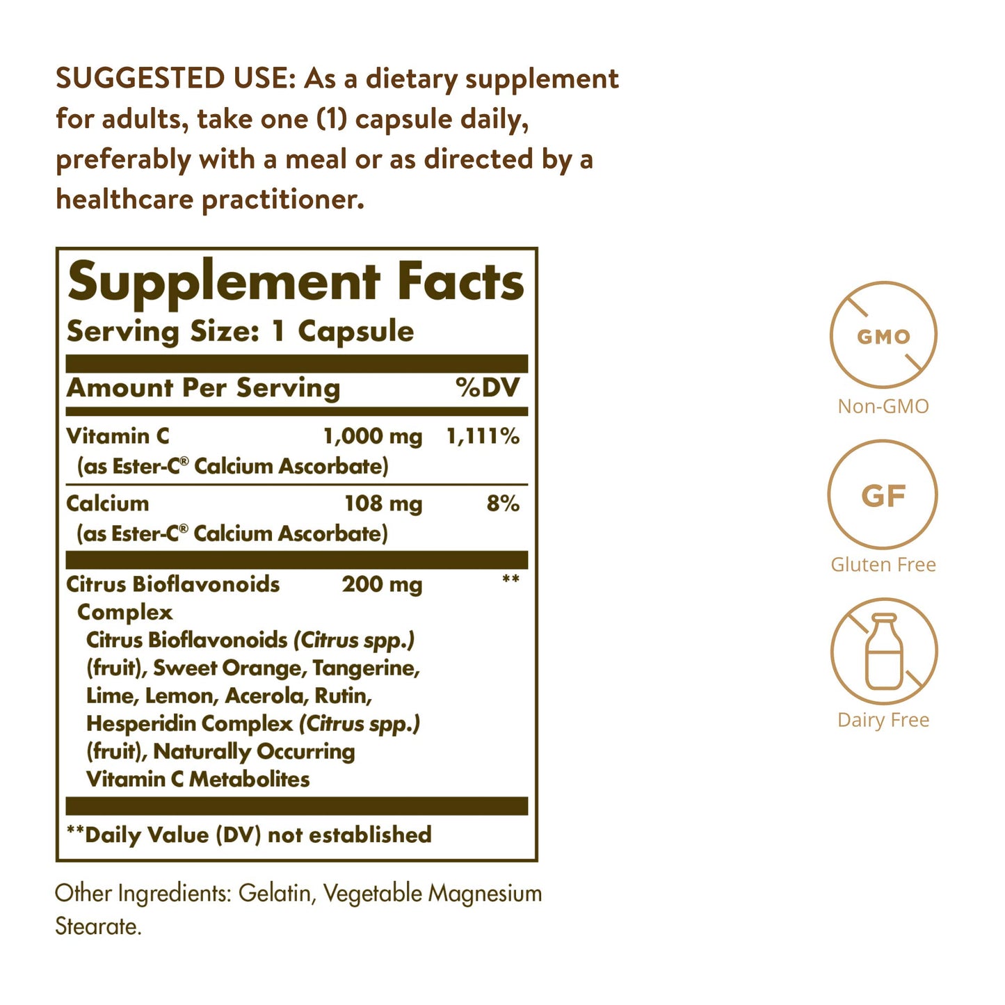 Solgar Ester-C Plus 1000 mg Vitamin C Capsules, 50 Count