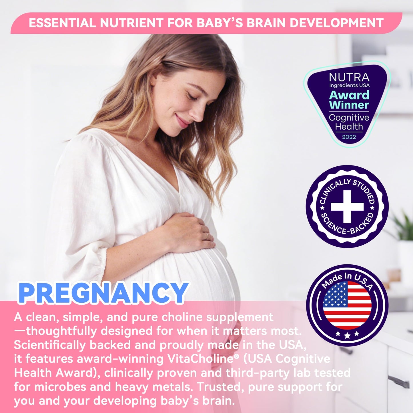 I LOVE HEALTH VitaCholine Choline 500mg Prenatal Capsule, 60 Count