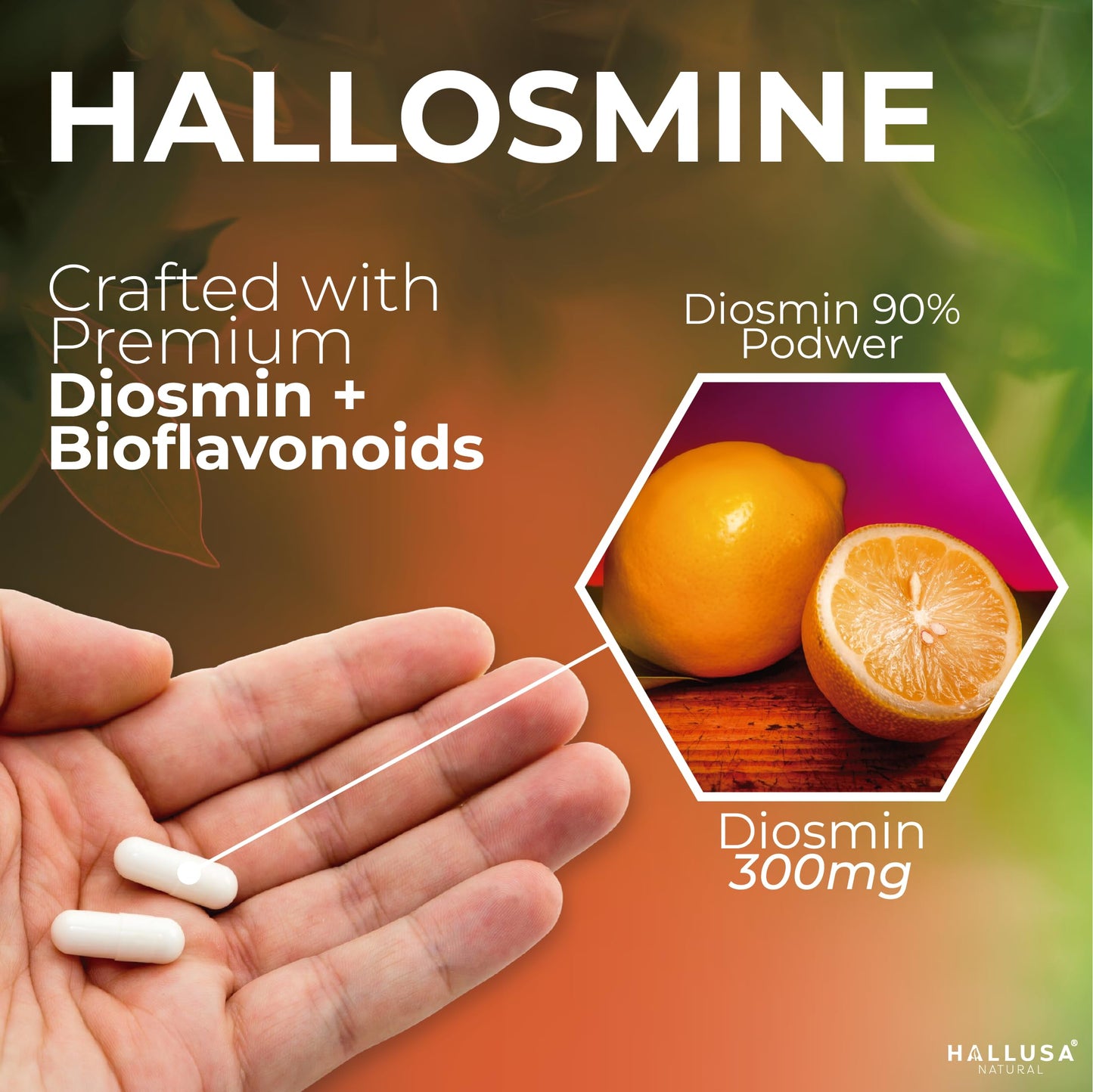 Hallusa Natural Diosmin Circulation Capsule, 60 Count