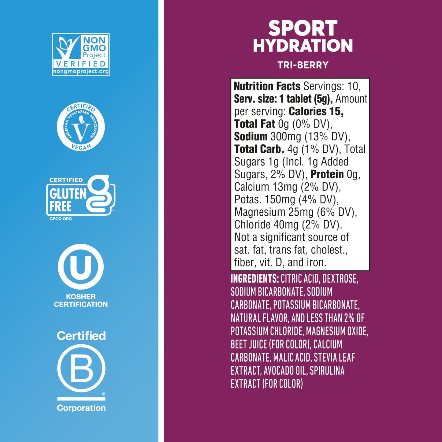Nuun Sport Electrolyte Tablets Tri-Berry, 480 Tablets