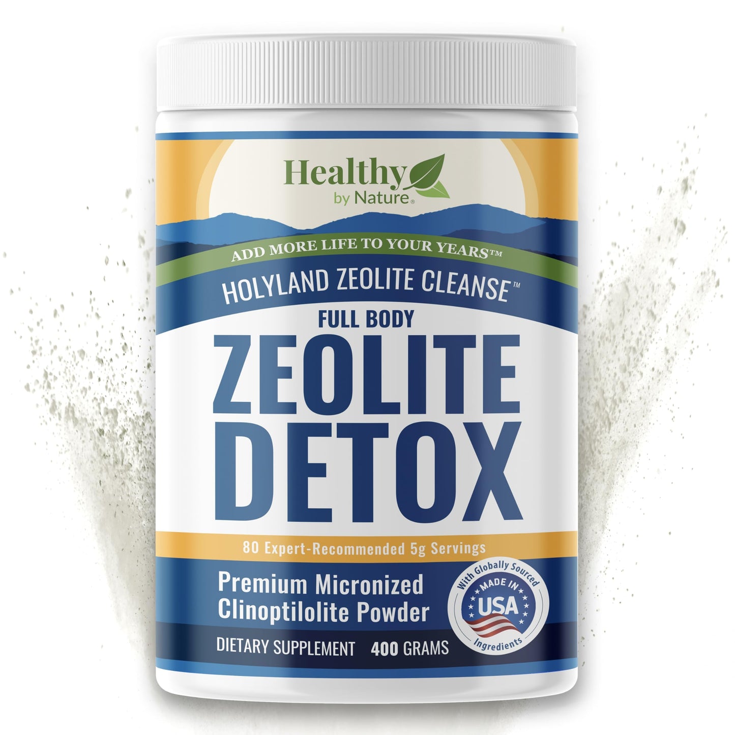 Healthy by Nature HolyLand Zeolite Cleanse Zeolite Detox Powder, 14.1 oz