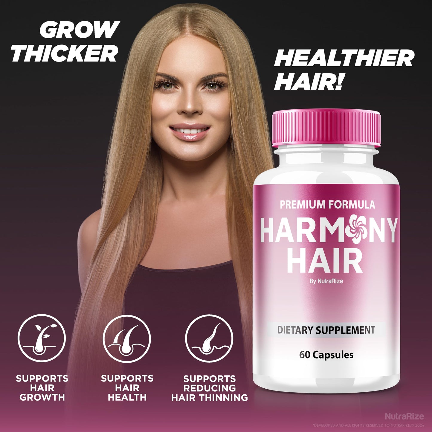 NutraRize Harmony Hair Capsules, 60 Capsules