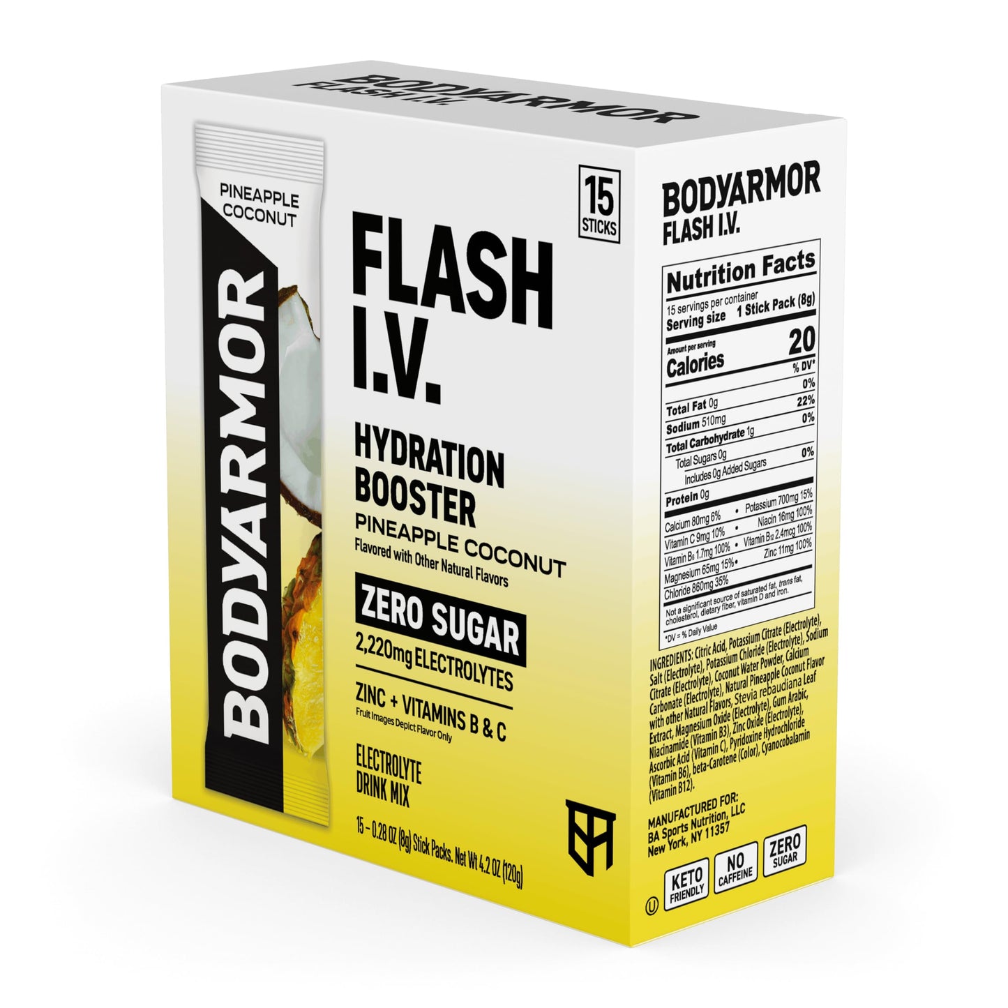 BODYARMOR Flash IV Zero Sugar Electrolyte Mix Powder 3.75 oz