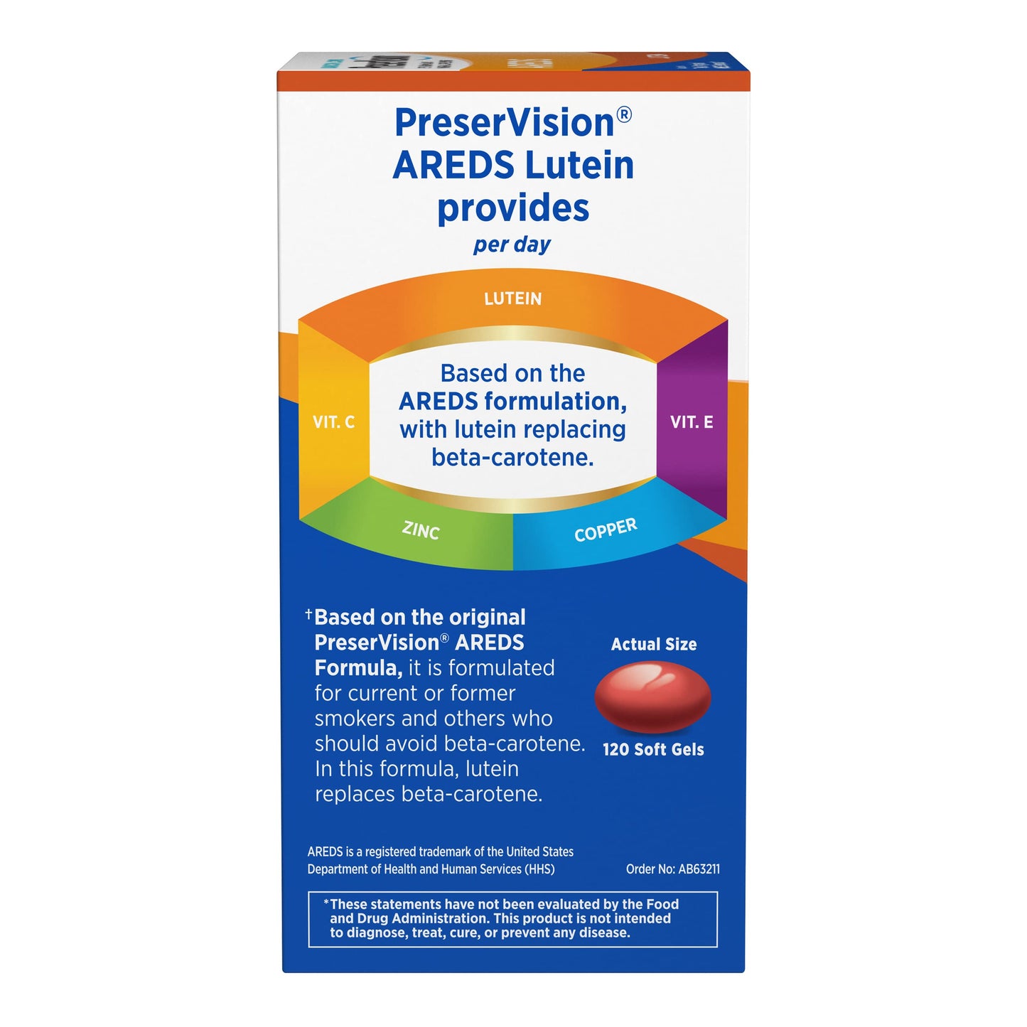 Bausch + Lomb PreserVision AREDS Lutein Eye Vitamin & Mineral Supplement Soft Gels 180