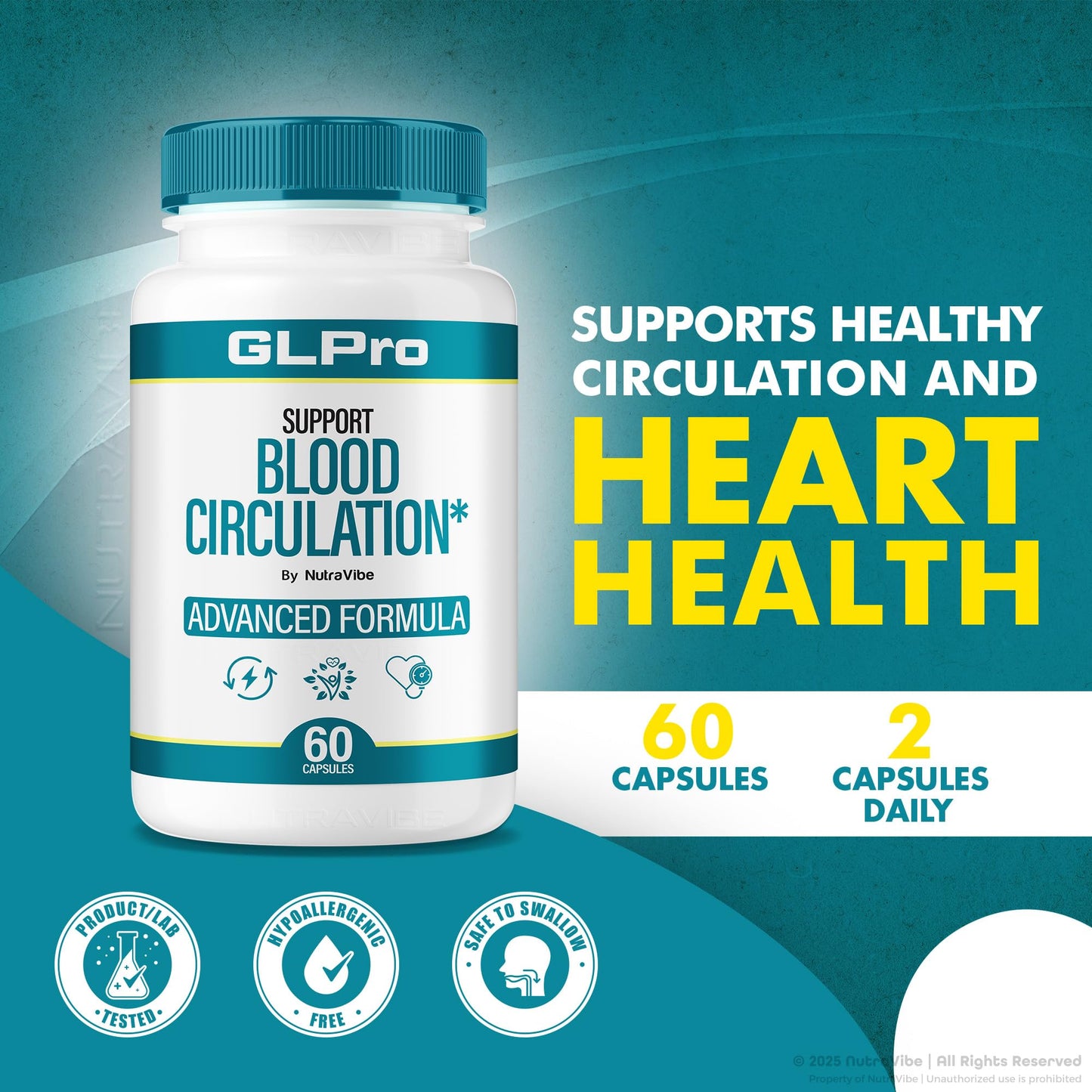 NutraVibe GLPro Blood Balance Formula, 180 Capsules