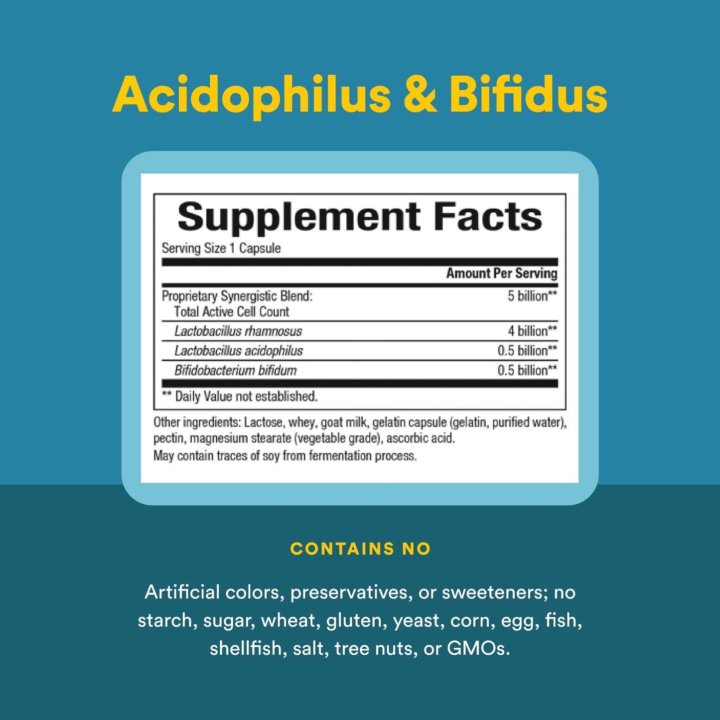 Natural Factors Acidophilus & Bifidus Capsules, 90 Count