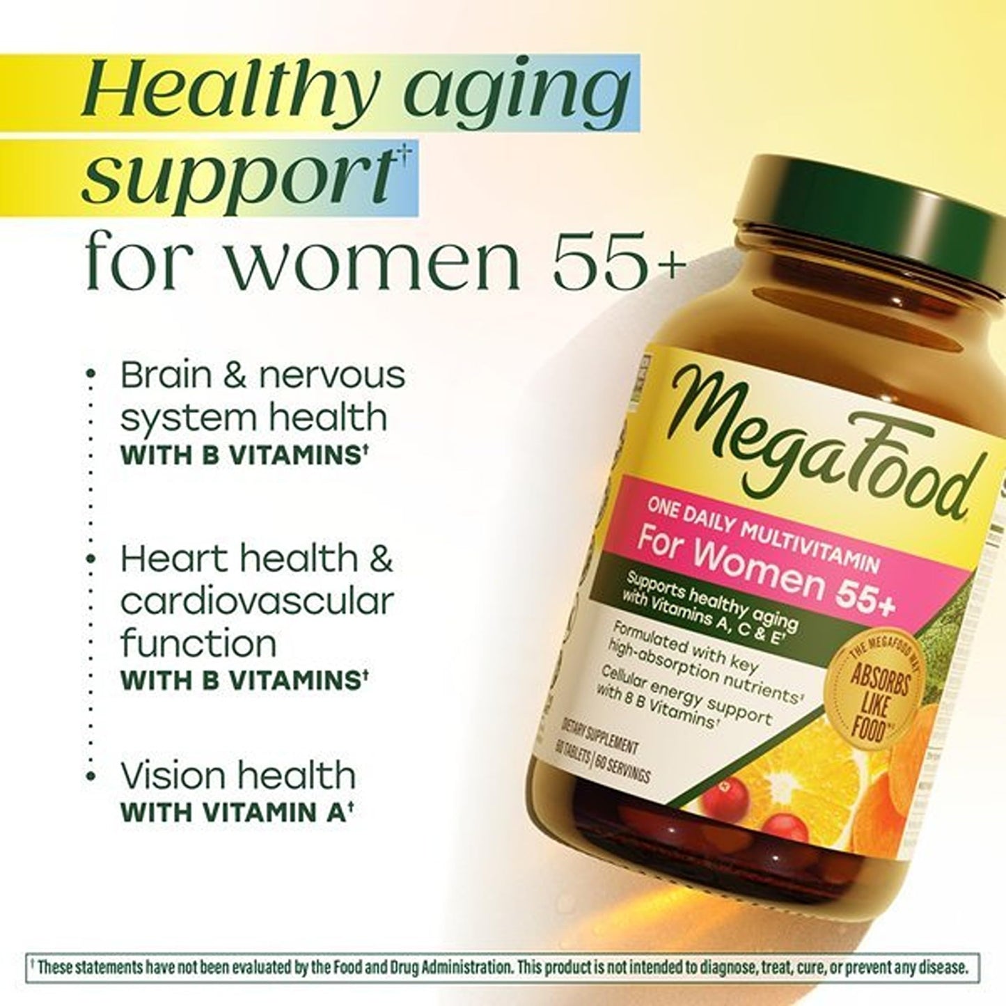 MegaFood One Daily Multivitamin for Women 55+ with 19 Nutrients 60 Tablets