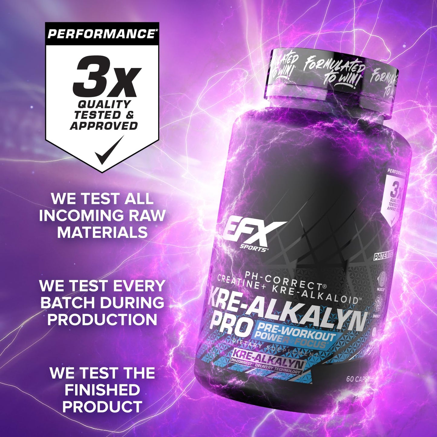 EFX Sports Kre-Alkalyn Pro Capsule, 60 Capsules