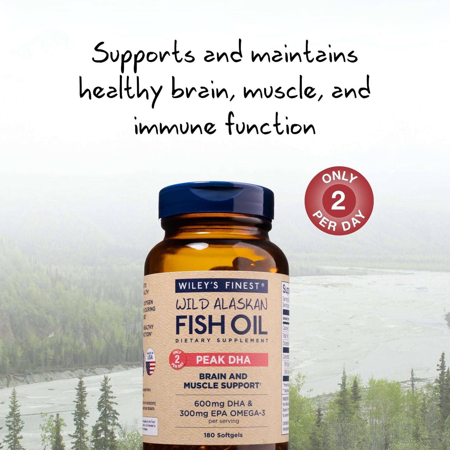 Wiley's Finest Wild Alaskan Fish Oil Peak DHA Softgels 180