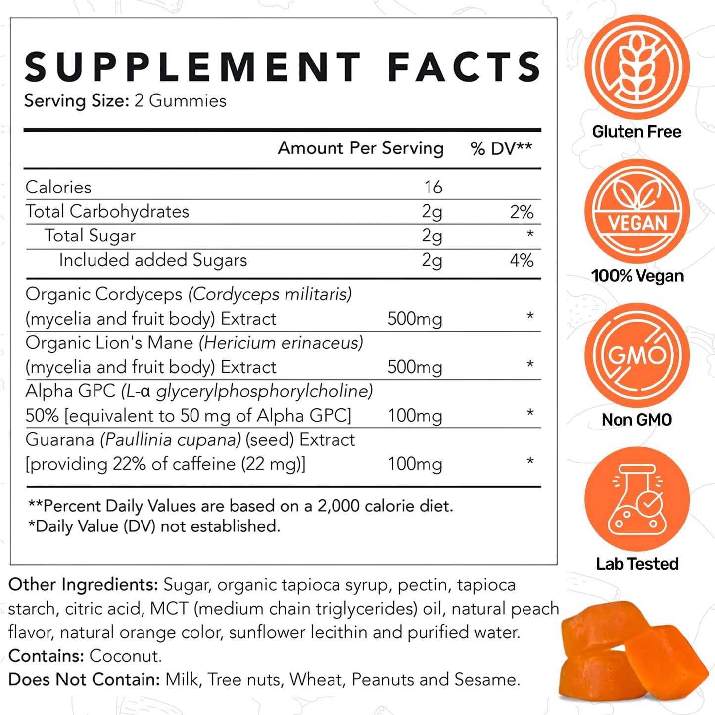 Life Cykel AM Energy and Focus Mushroom Gummies, 10 Count