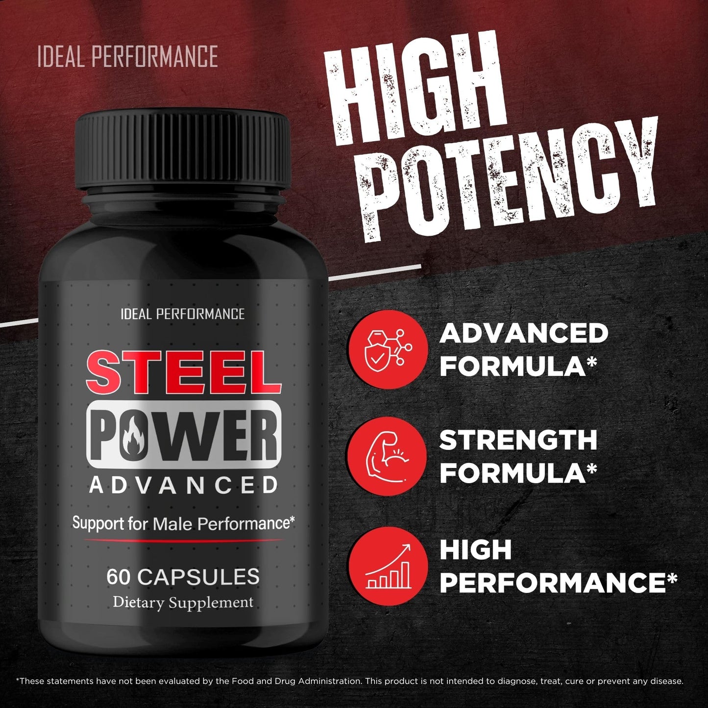 IDEAL PERFORMANCE Steel Power for Men Capsules 300 Capsules
