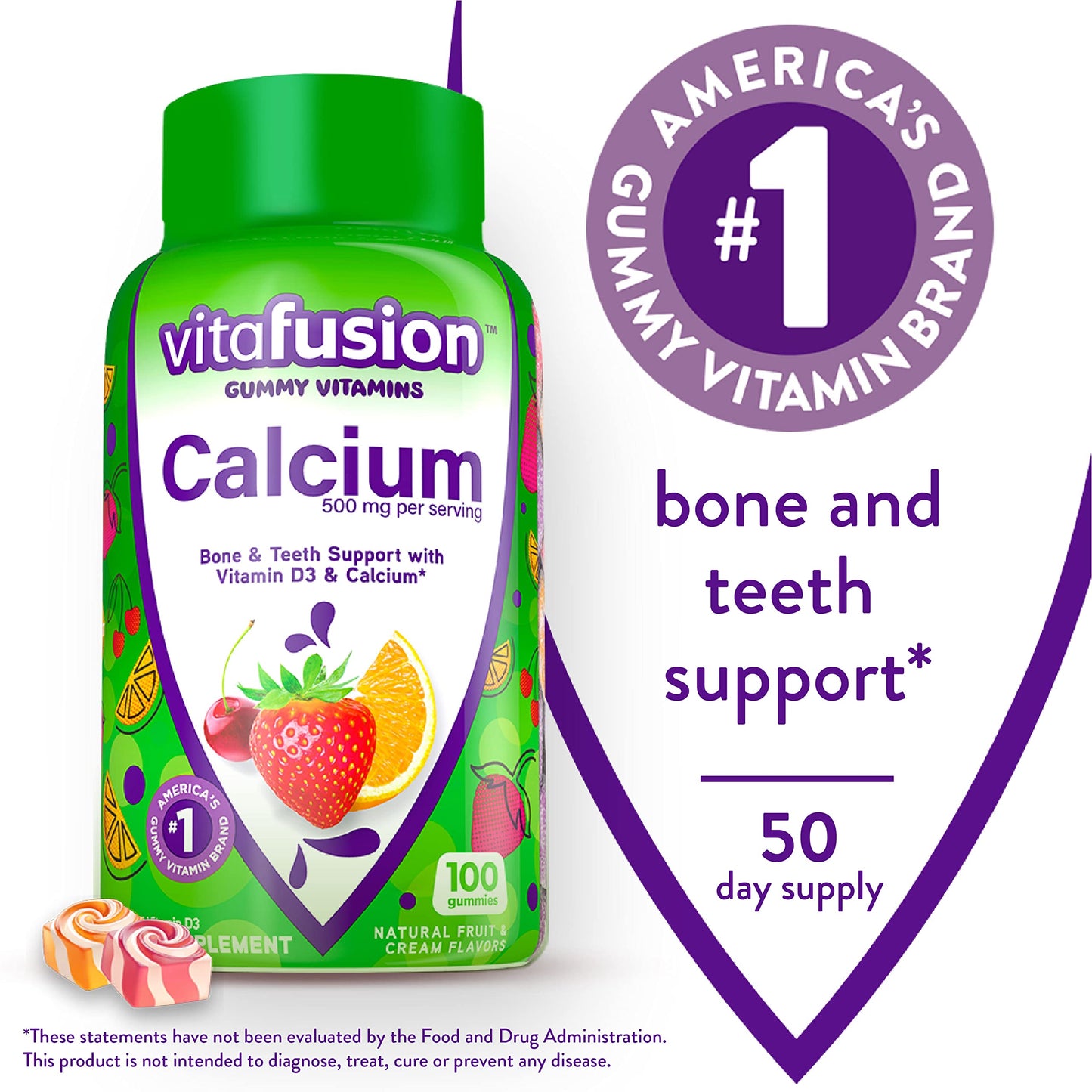 Vitafusion Calcium Gummy Vitamins, 100 Count