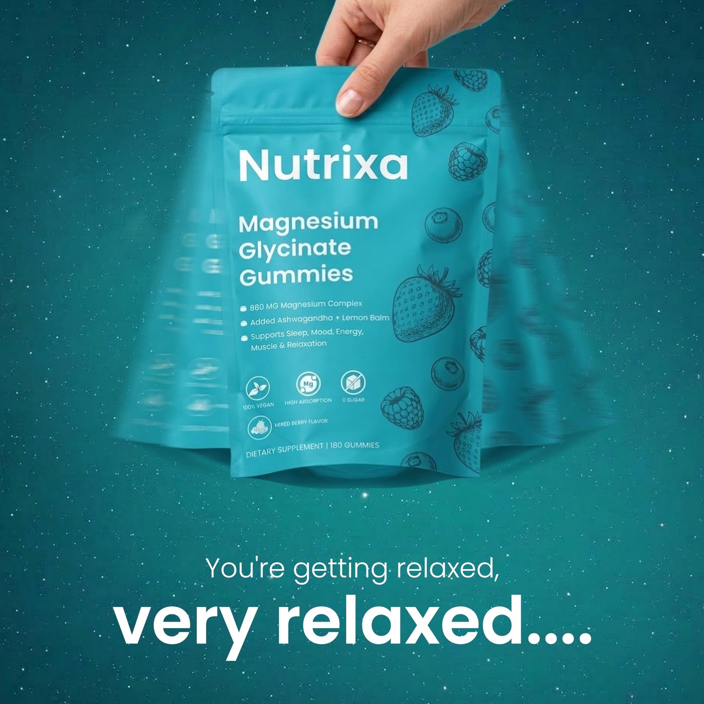 Nutrixa Magnesium Glycinate Gummies 880mg Magnesium Complex, 180 Count