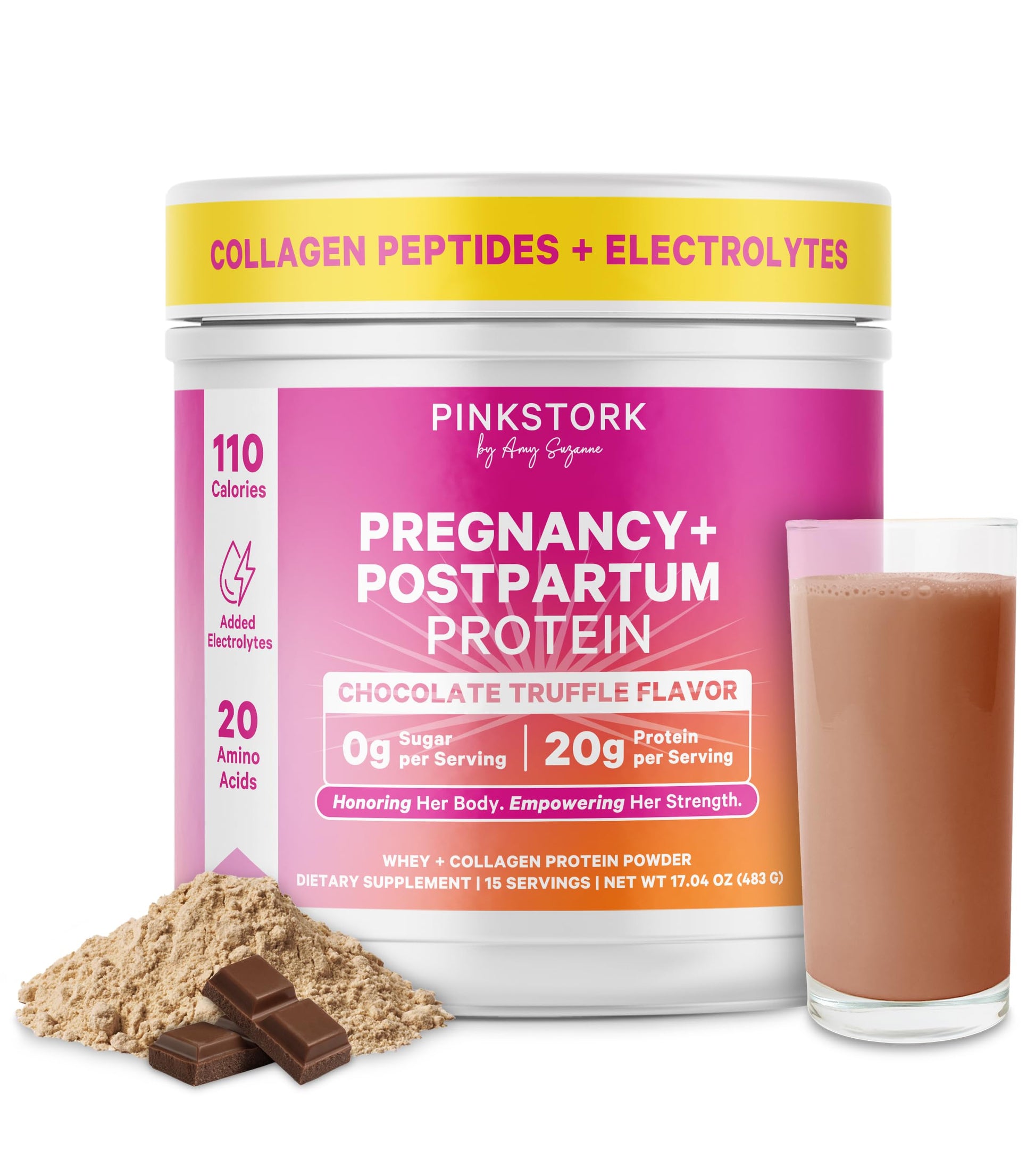 Pink Stork Pregnancy & Postpartum Protein Powder, Powder, 18.8 oz