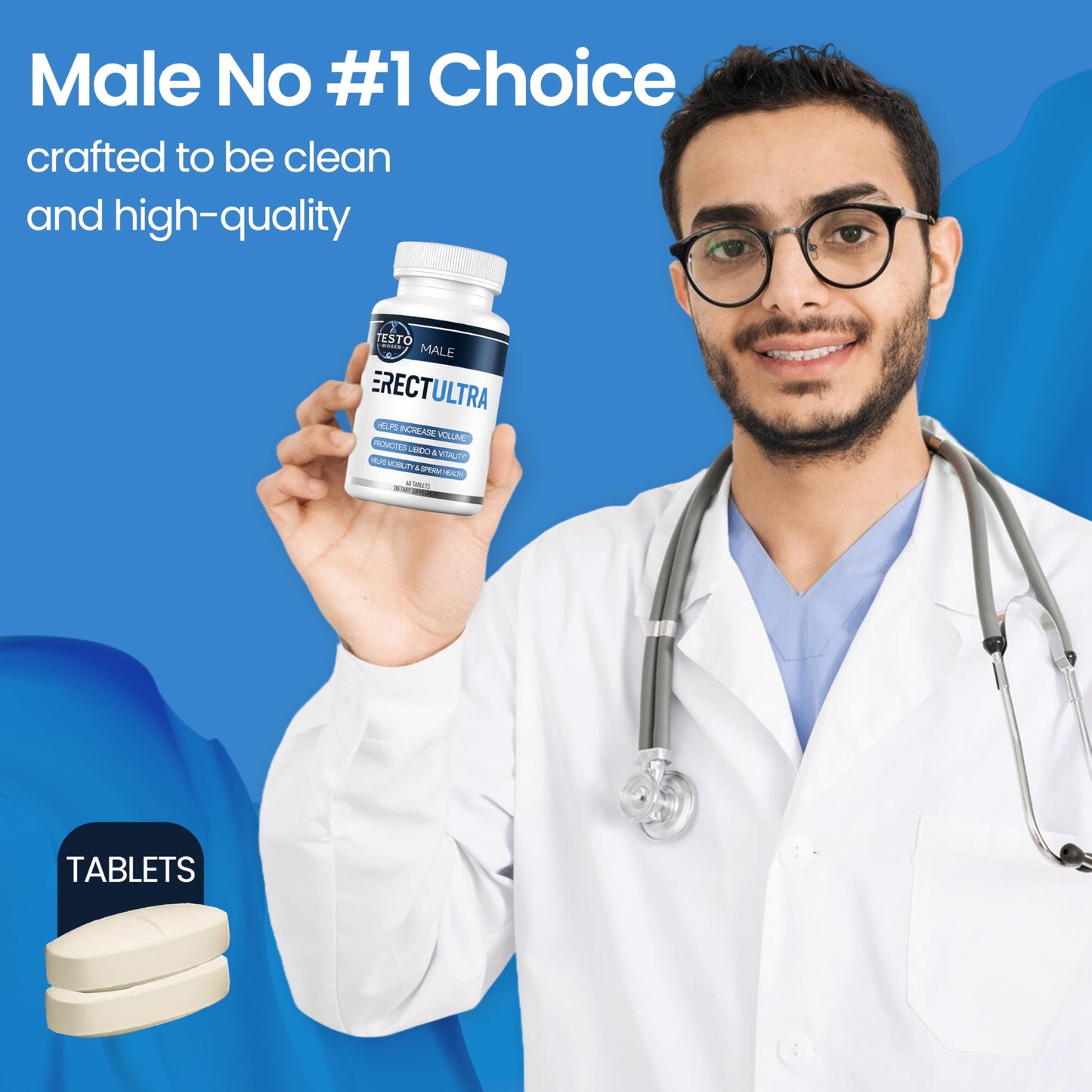 TESTO BIOGEN Male Enhancing Supplement Tablets, 60 Count
