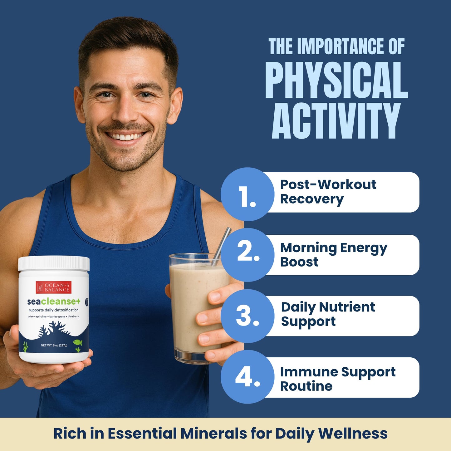 Ocean's Balance Clean Taste of Maine Wellness Collection Set of 4 – Seagreens+ Daily Superfood, Seaboost+ Metabolism, Sea Moss Wellness Blend & Seacleanse+ Detox, Digestion Powder, 32 oz