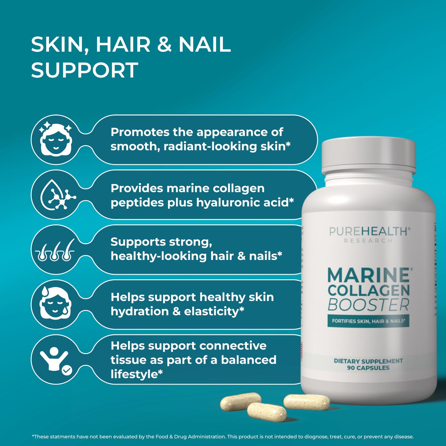 PUREHEALTH RESEARCH Marine Collagen Booster 90 Capsules
