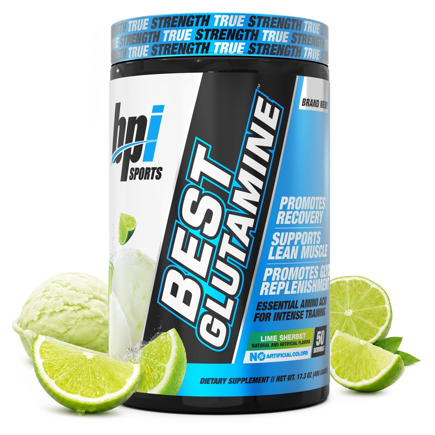 BPI Sports Best Glutamine Supplement Lime Sherbet Flavor Powder 14.1 Ounce