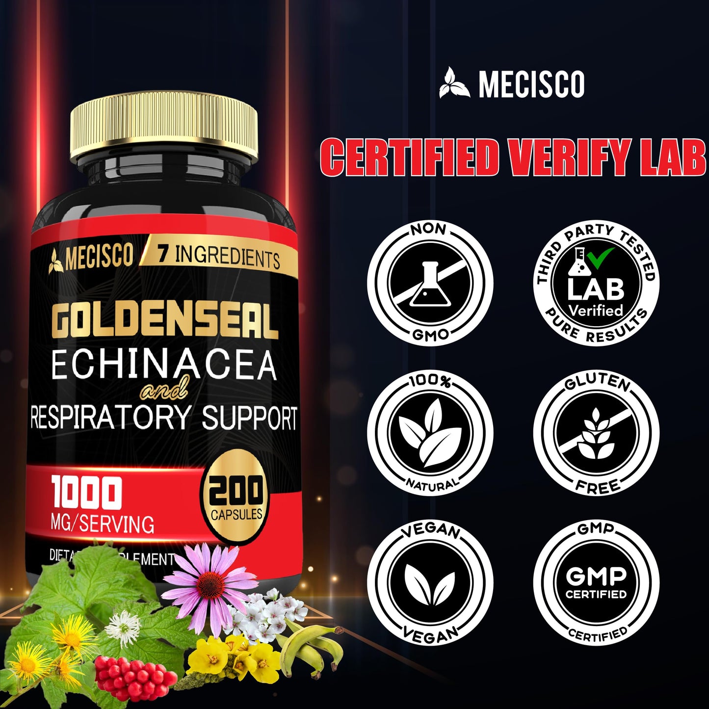 Mecisco Goldenseal Root Capsule, 200 Capsules