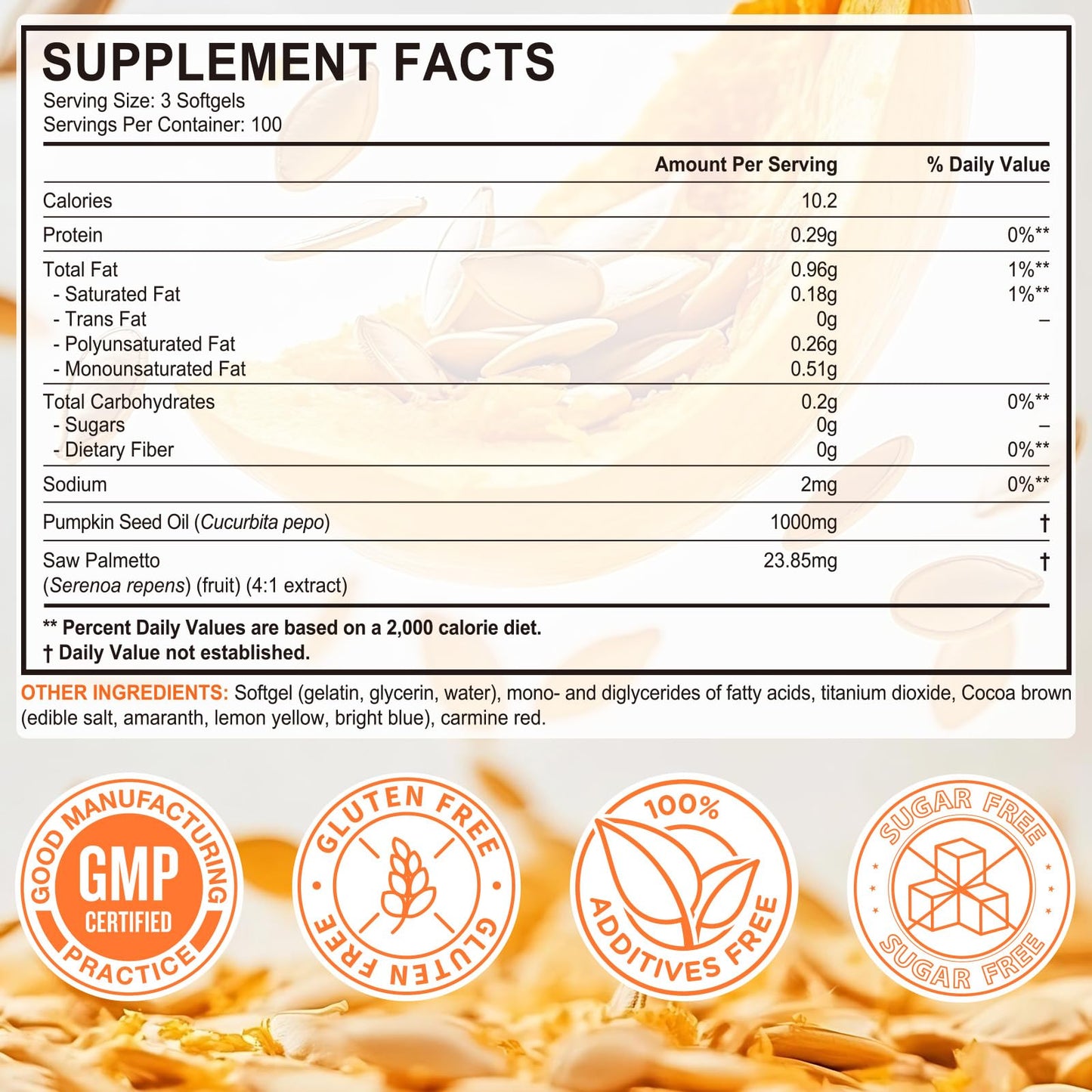 Mcukv Pumpkin Seed Oil with Saw Palmetto Capsules 300 Count