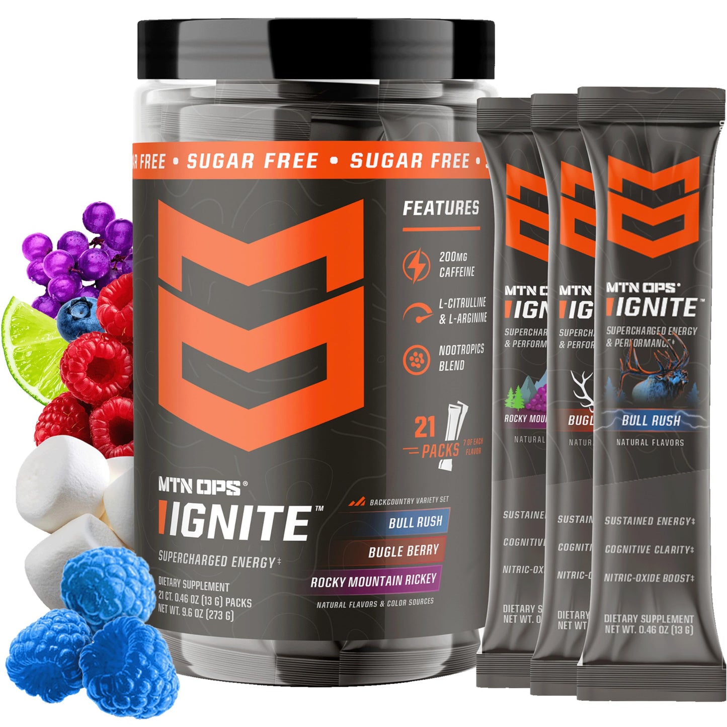 MTN OPS Ignite Energy Powder Trail Packs - 20 sachets