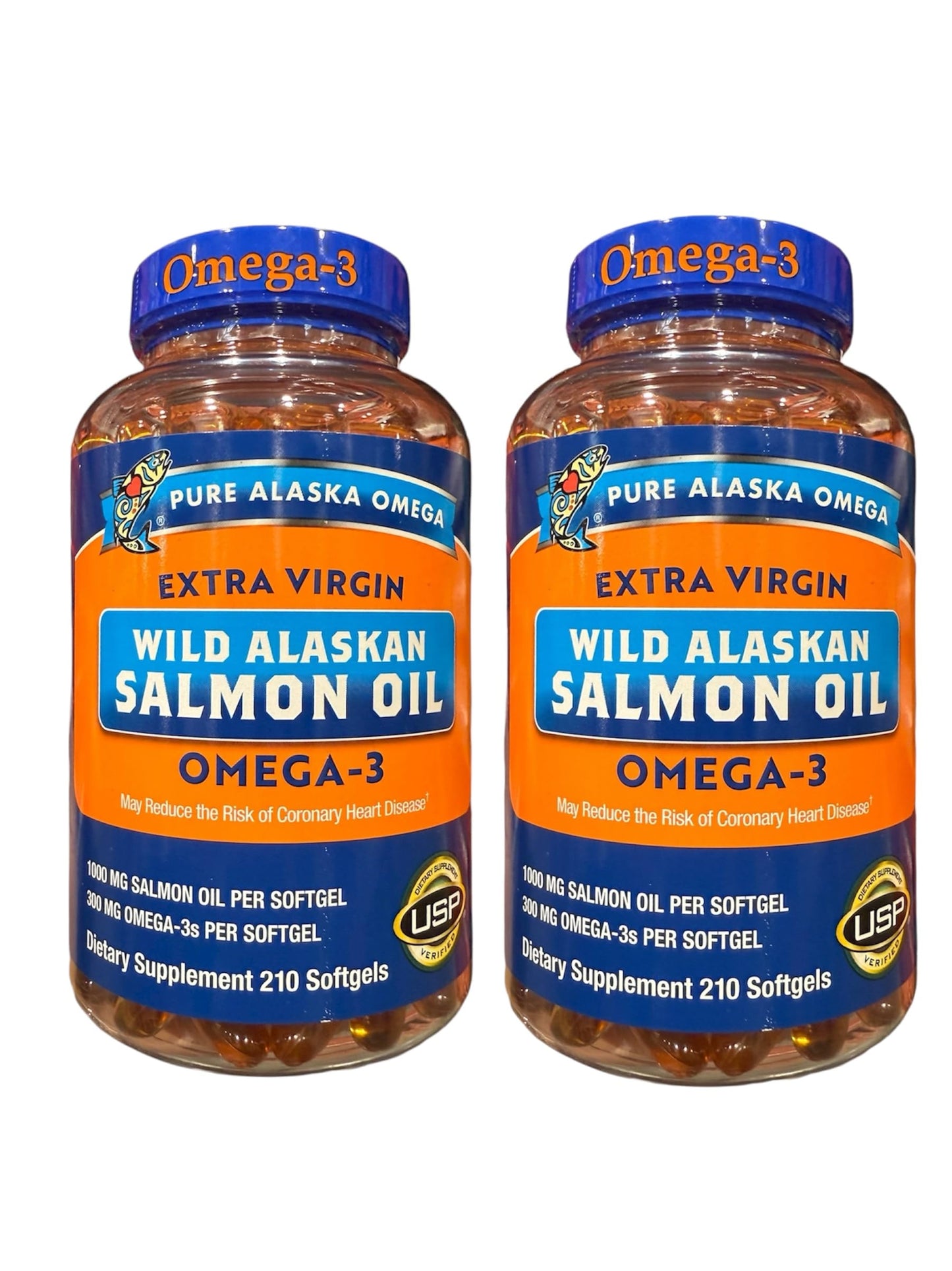 Generic Omega3 Extra Virgin Wild Pure Alaskan's Salmon Oil Softgels 210
