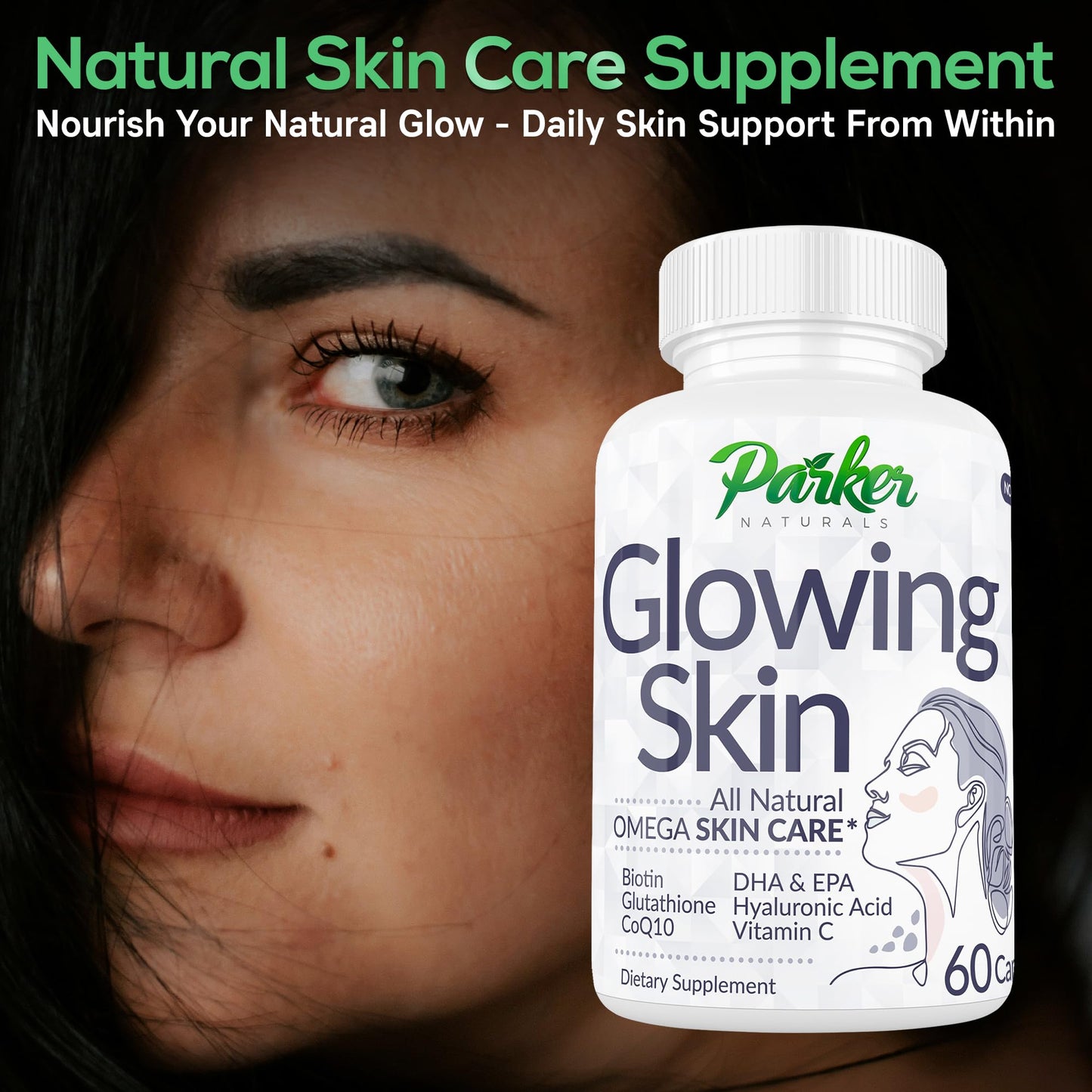 Parker Naturals Glowing Skin Supplement Capsules, 60 Count