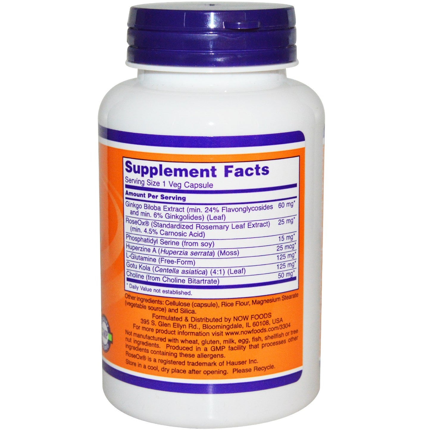 NOW Foods Brain Elevate Capsule 120 Veg Capsules