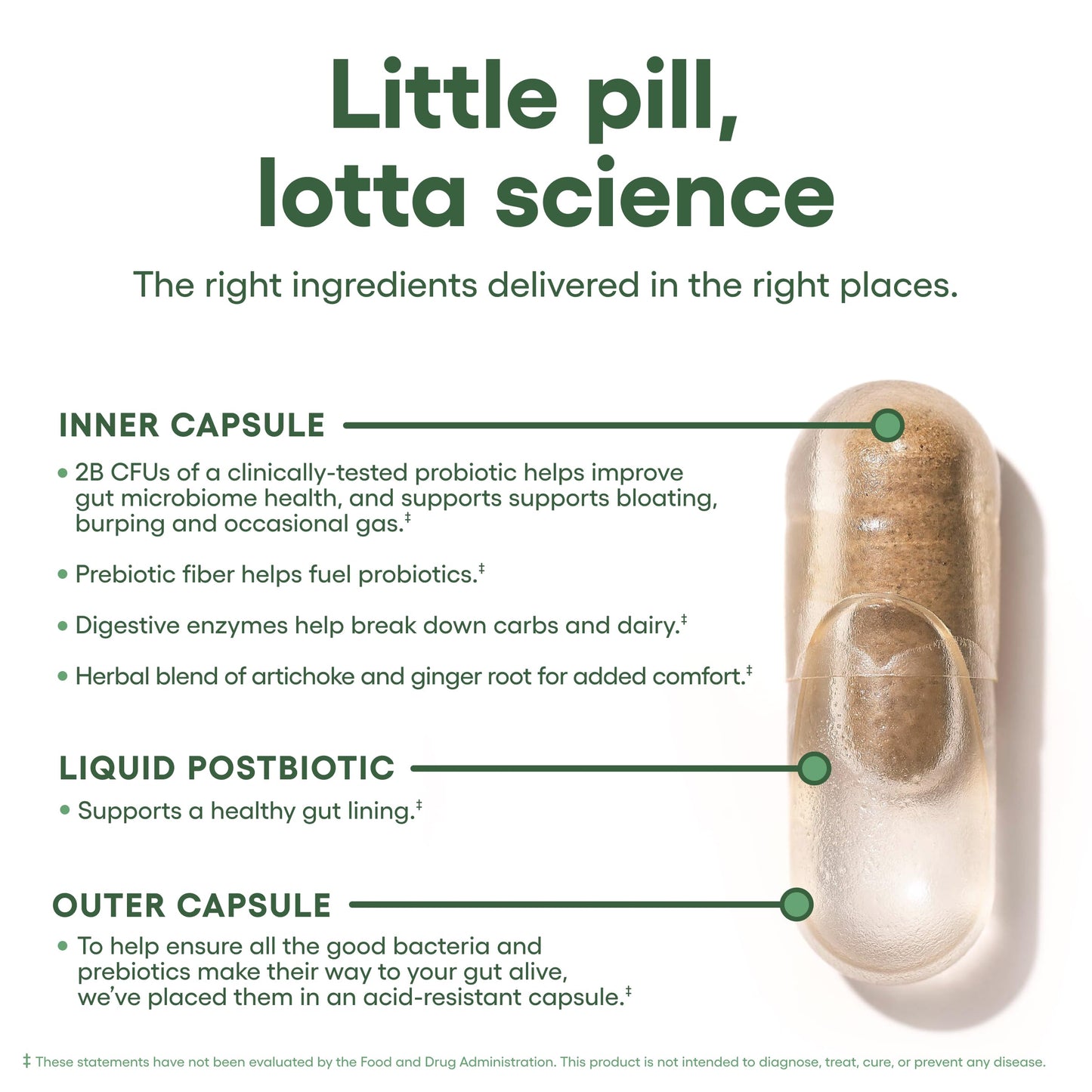 Physician's CHOICE Bloat & Gas Probiotic 5-in-1 Proactive Support + Daily Relief Capsule 30 Count