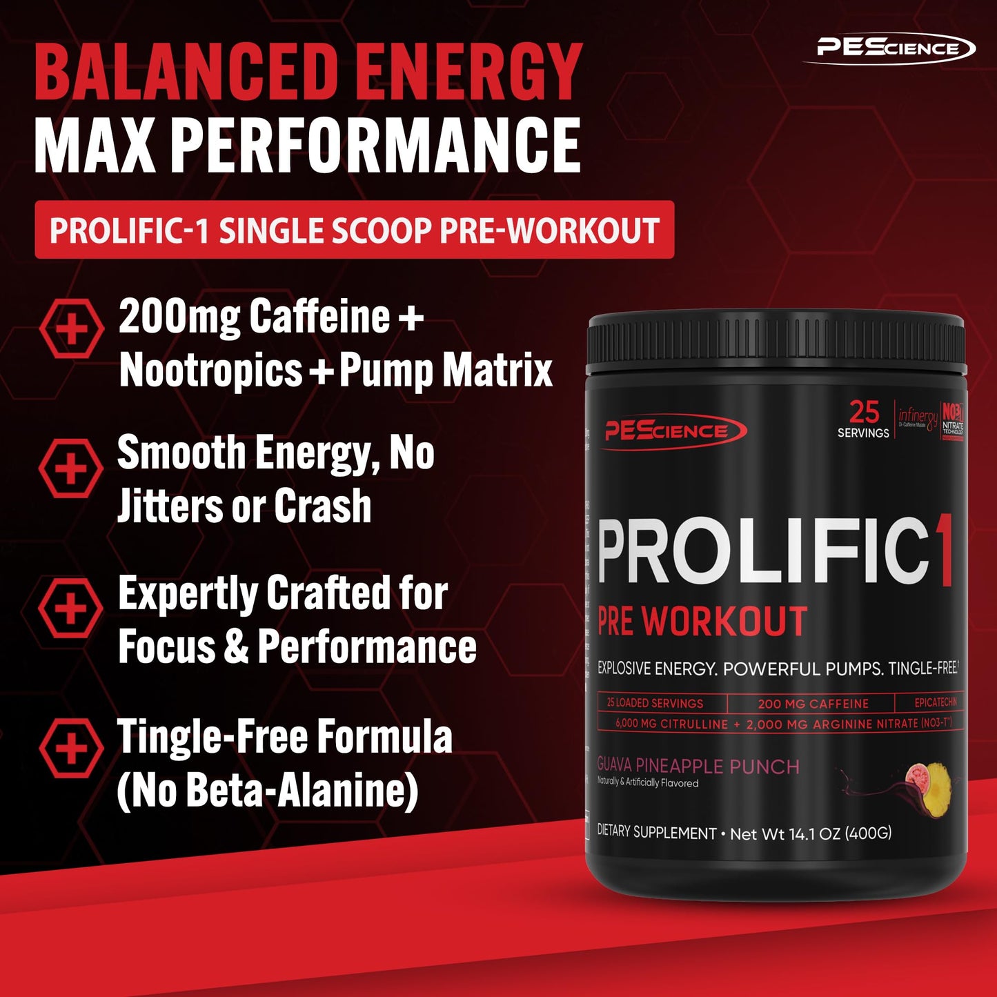 PEScience Prolific-1 Pre Workout Powder 14.1 Ounce
