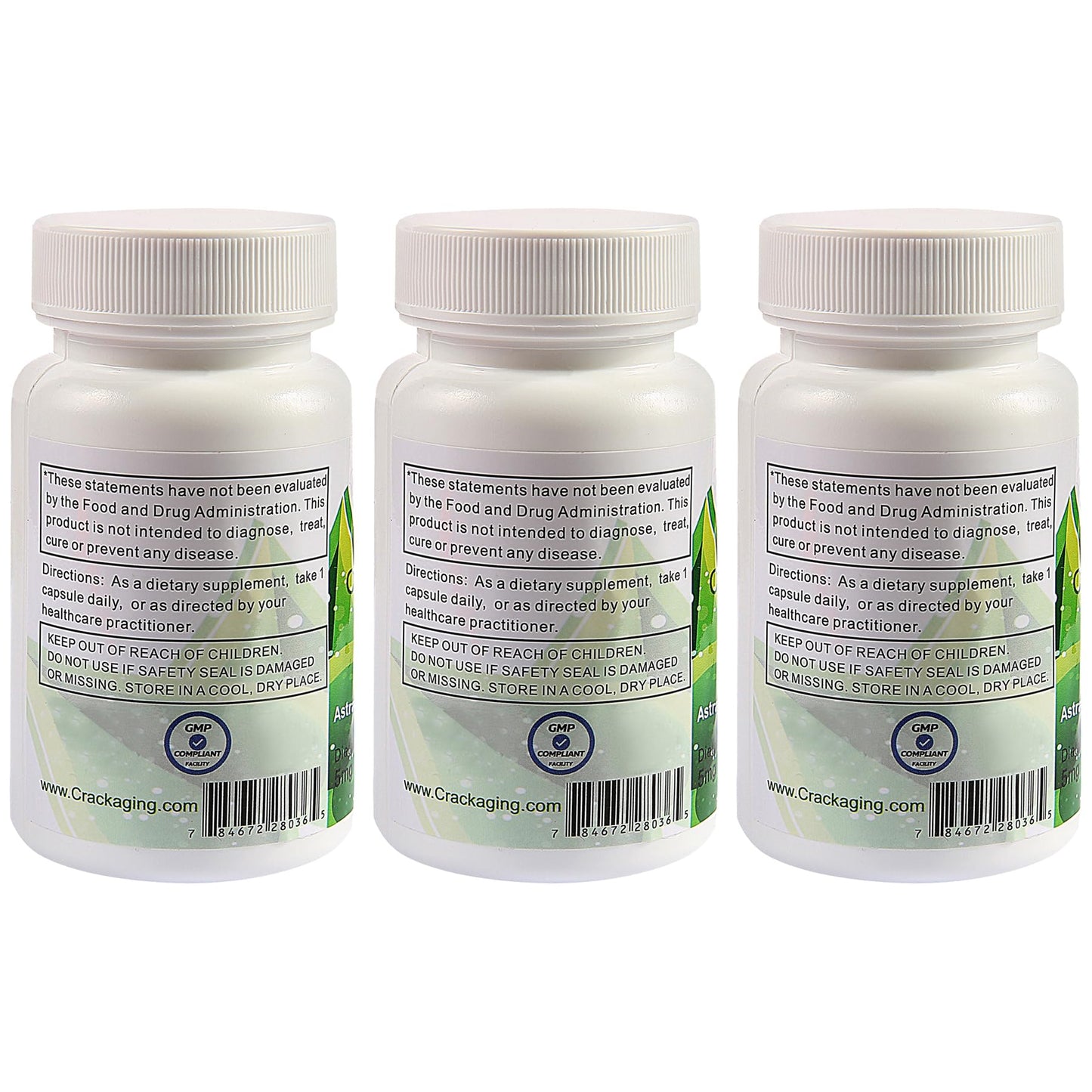 Crackaging Super-Absorption Cycloastragenol 98% Anti-Aging & Telomerase Activator Capsules, 180 Count