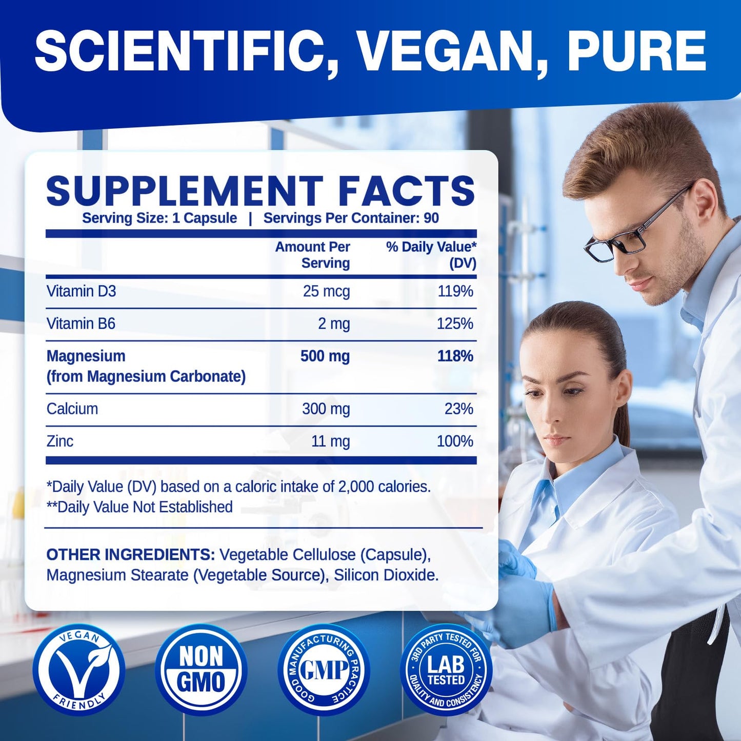 HOLLEGEND Magnesium Carbonate Capsules, 90 Count