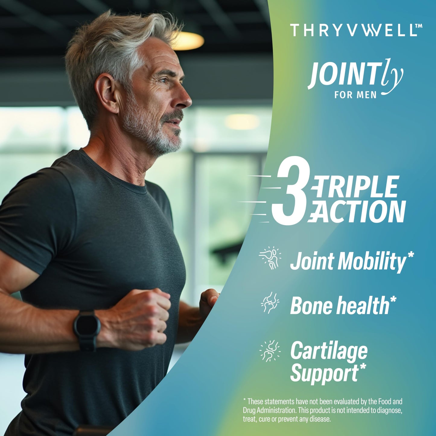 ThryvWell Joint Supplements for Men 14-in-1 Joint Bone & Cartilage Support Glucosamine Chondroitin MSM Turmeric Boron Magnesium 120 Capsules