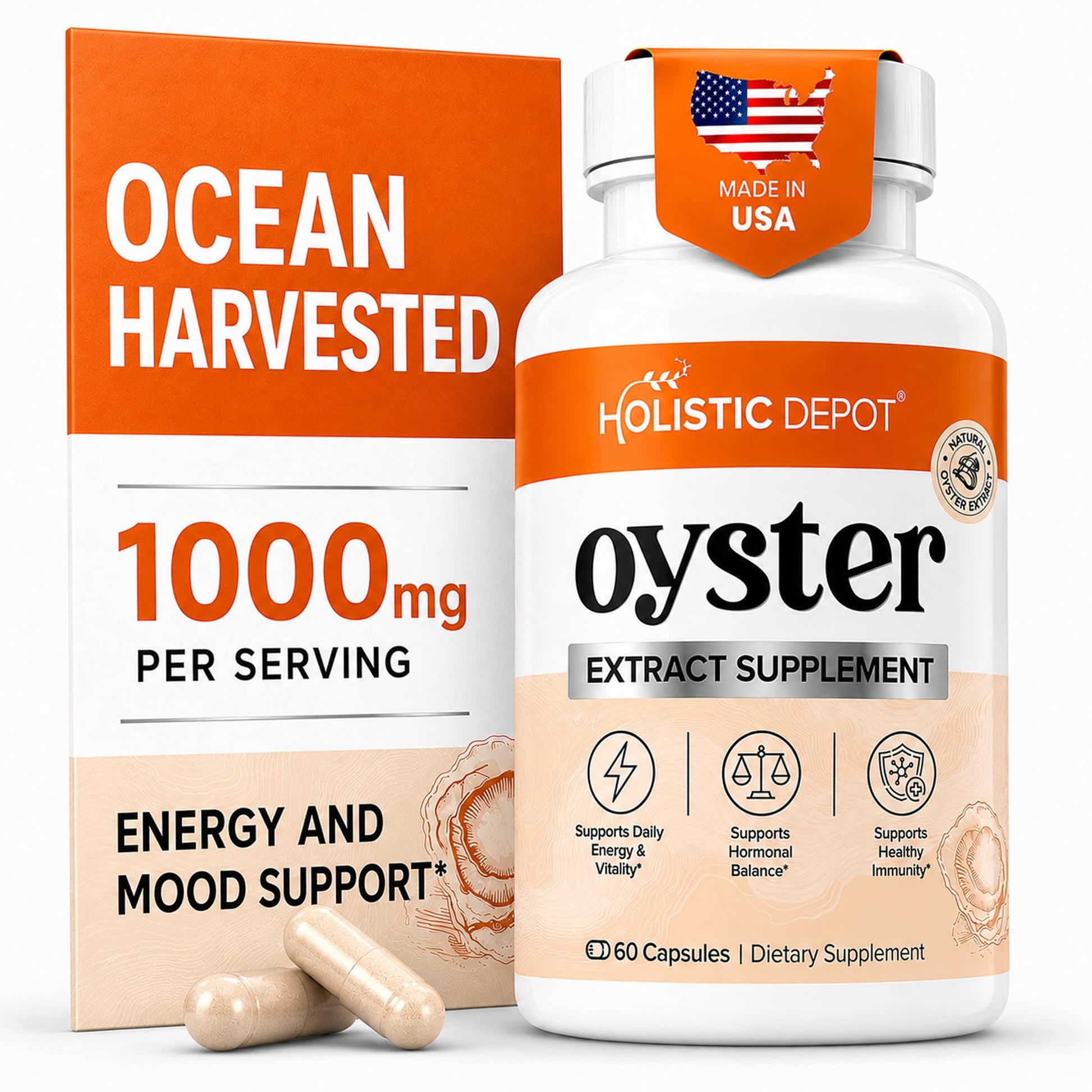 Holistic Depot Pure Oyster Extract 60 Capsules