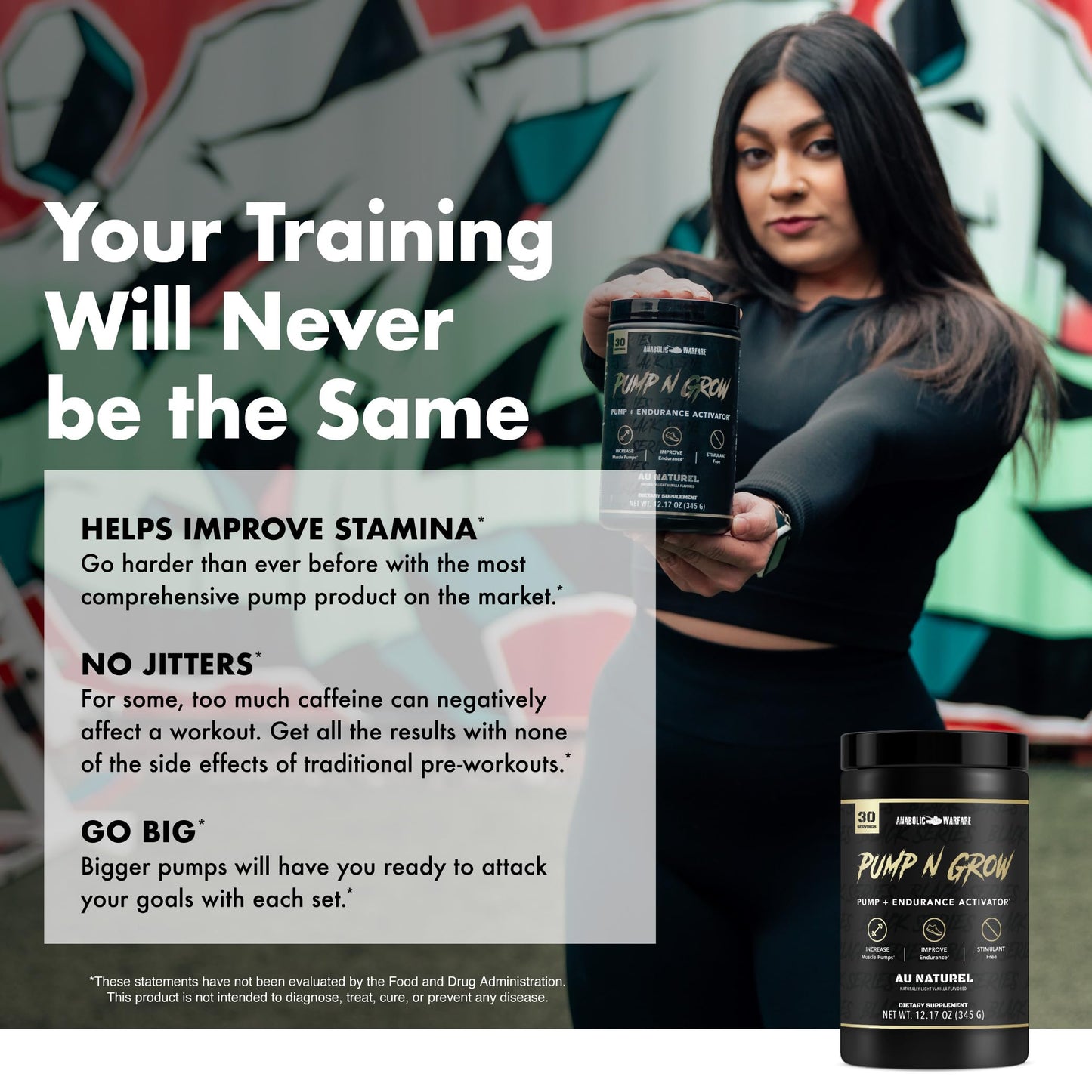 Anabolic Warfare Pump-N-Grow Muscle Pump Supplement Caffeine Free Pre Workout with L-Citrulline, L-Arginine, Beta-Alanine Powder 14.8 oz