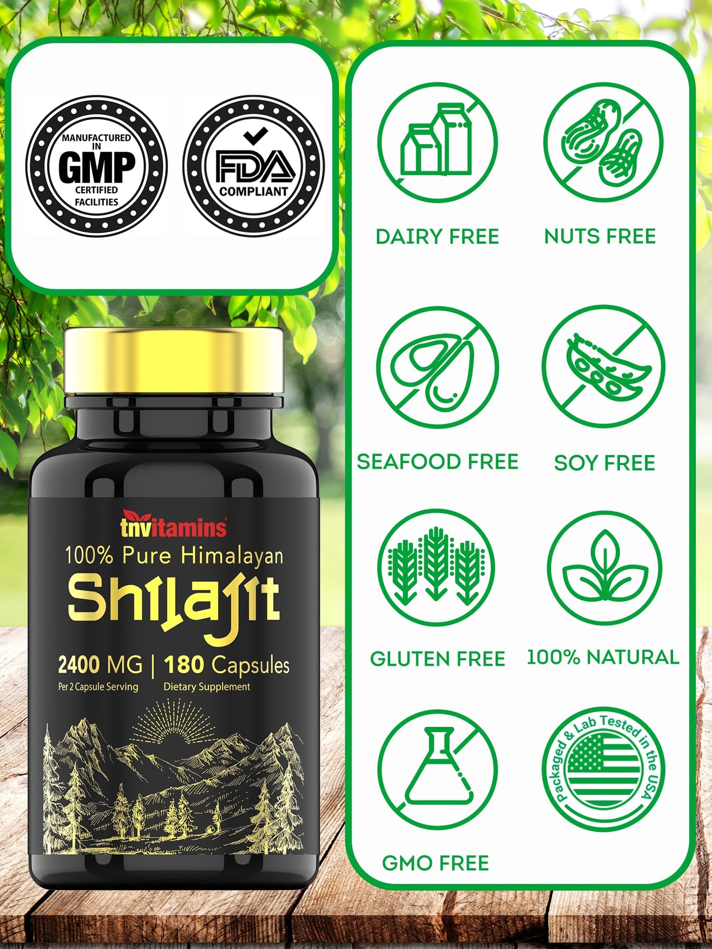tnvitamins Shilajit Capsules 2400 MG Capsule 180 Count