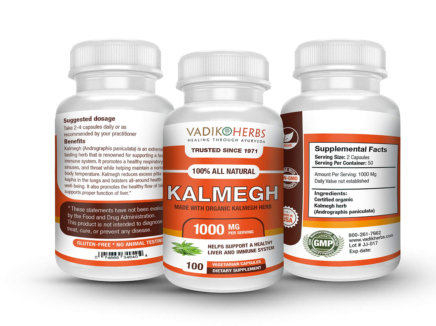 Vadik Herbs Kalmegh (Andrographis paniculata) Powder, 100 Count