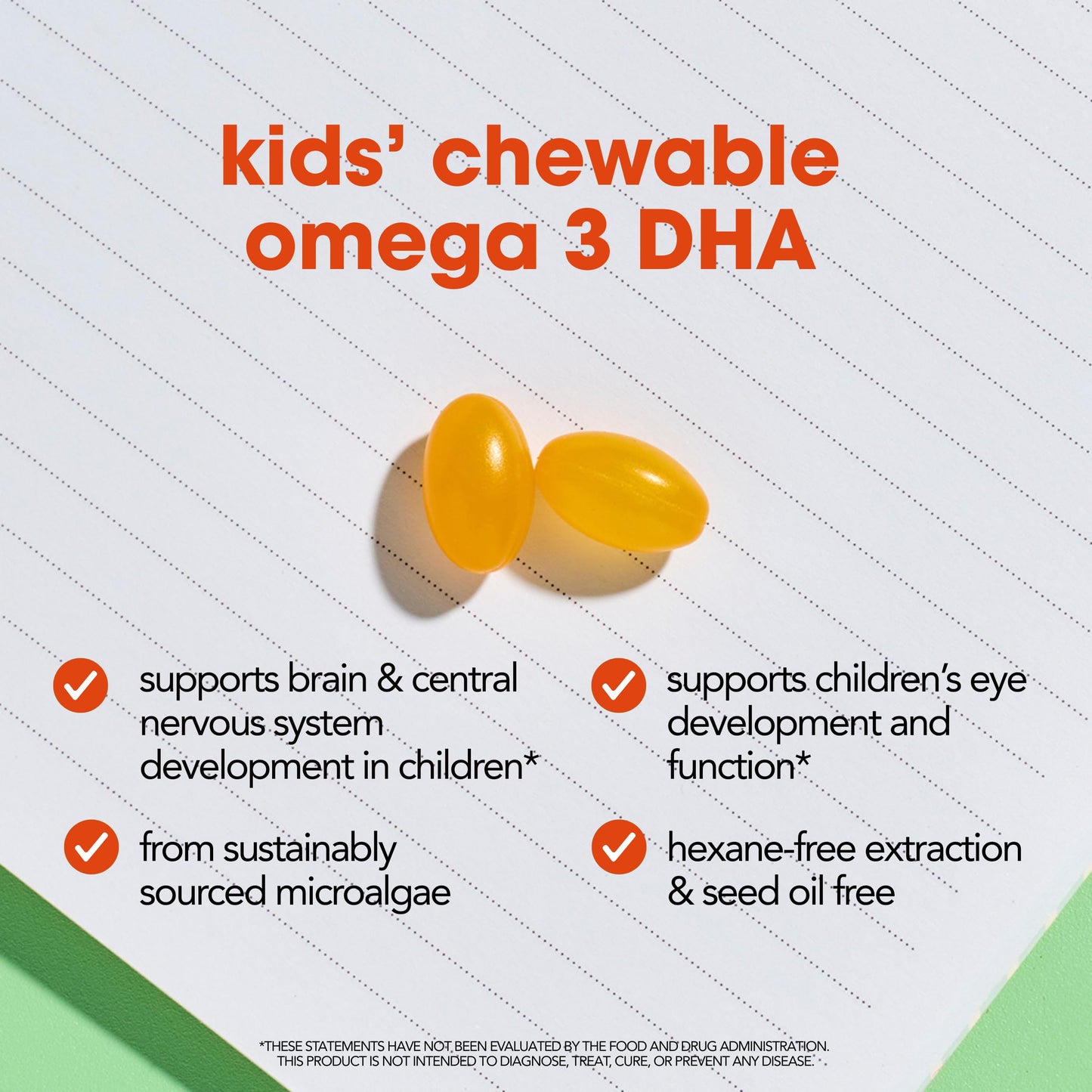 I'm Nutrients Brain DHA Algae Omega-3 Supplement for Kids, Chewable, 60 Count