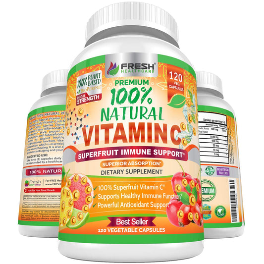 FRESH HEALTHCARE Vitamin C 500mg Capsules, 120 Count