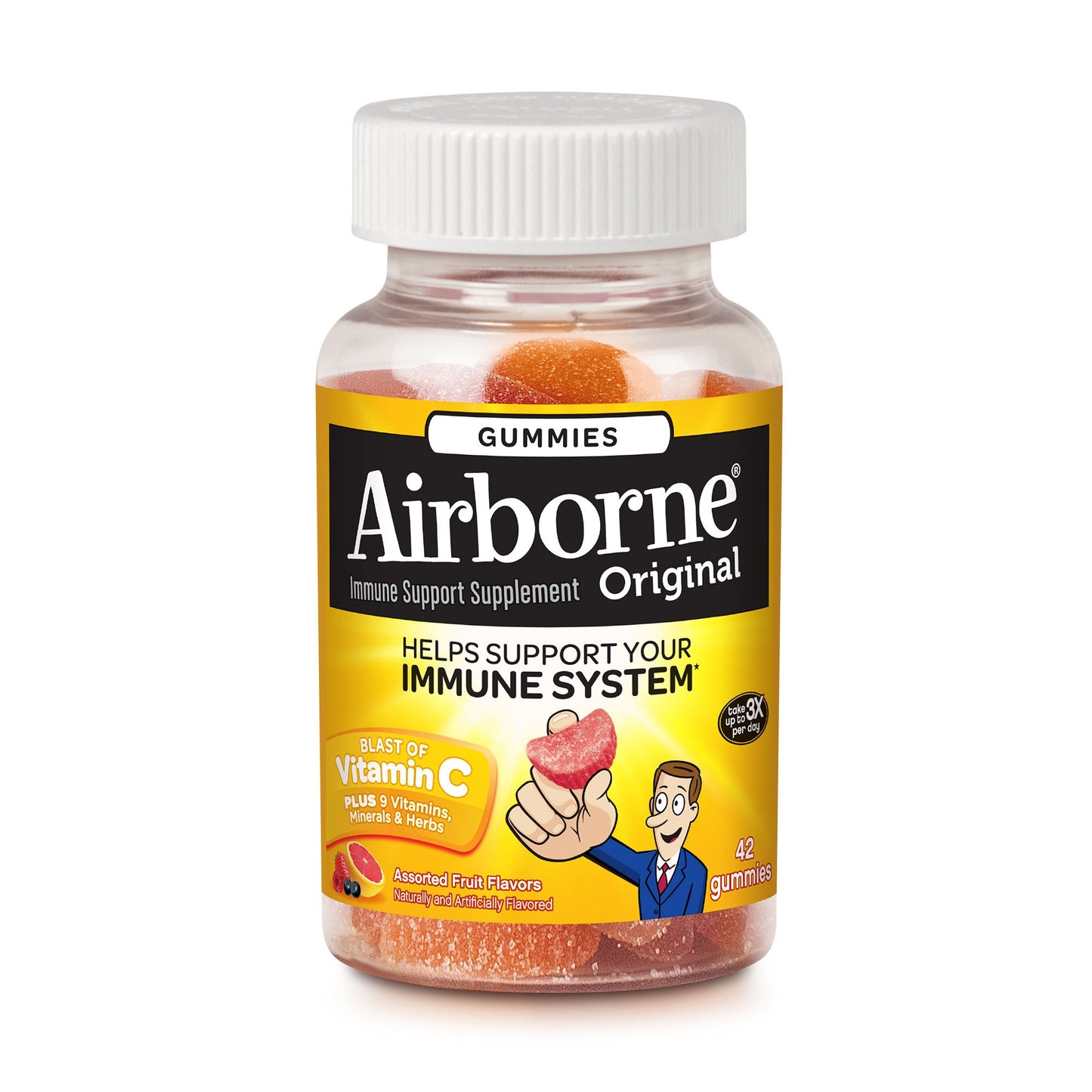 Airborne Immune Support Supplement with Vitamin C Gummies, 42 Count