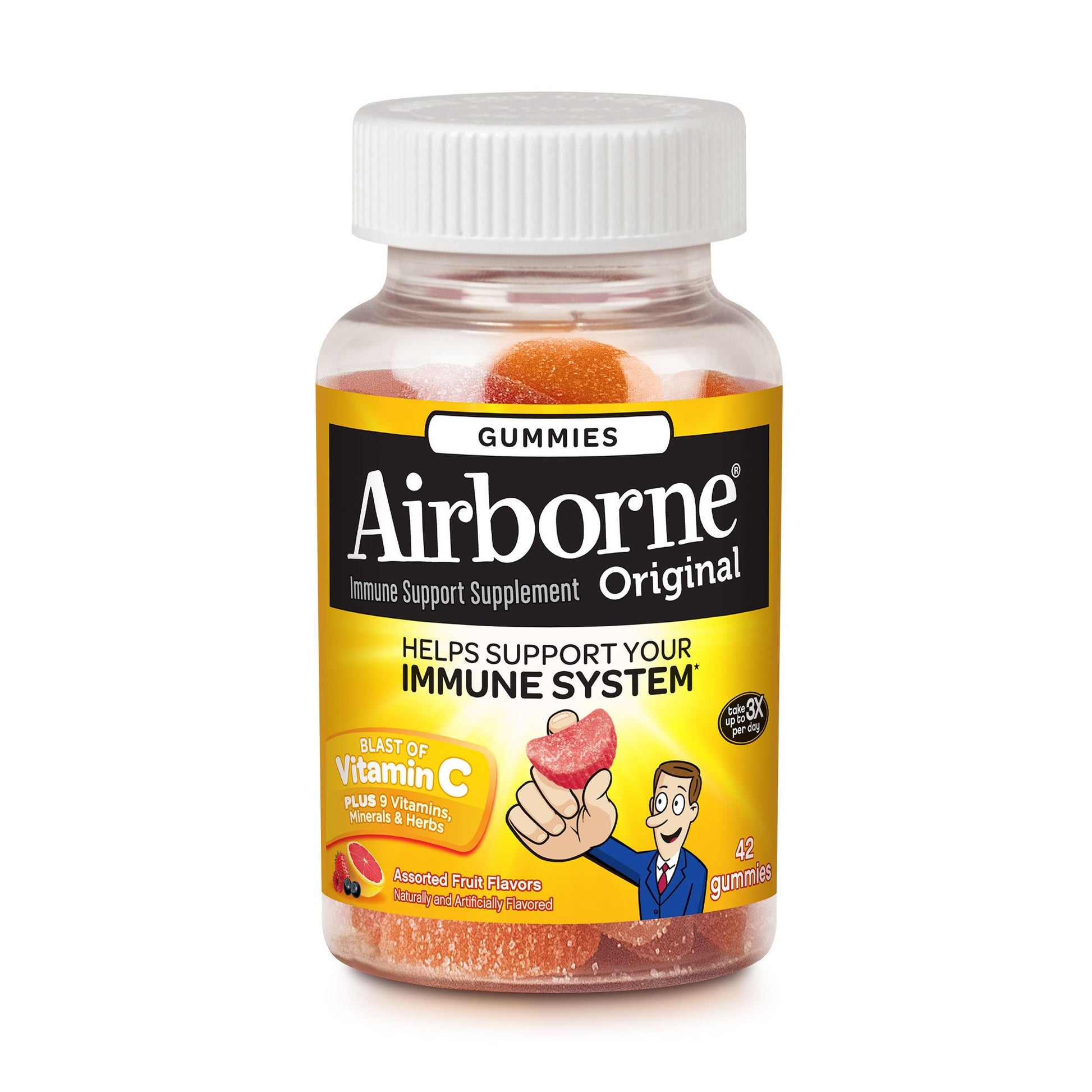 Airborne Immune Support Supplement with Vitamin C Gummies, 42 Count