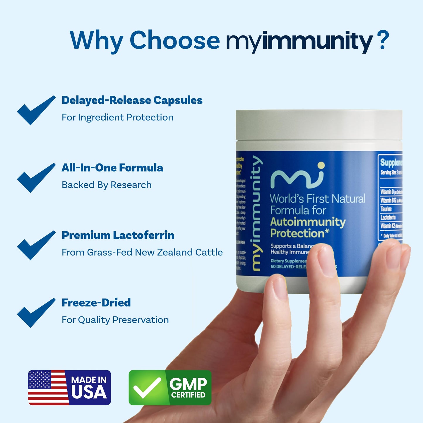MyImmunity Lactoferrin Supplement 300mg Capsules, 30 Count